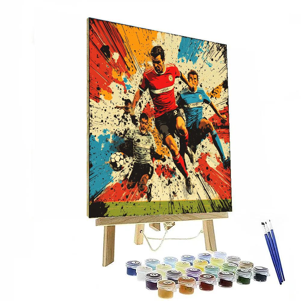 Roy Lichtenstein Inspired Soccer Match paint by numbers