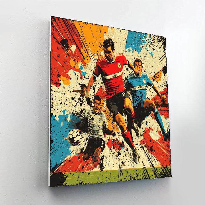 Roy Lichtenstein Inspired Soccer Match paint by numbers