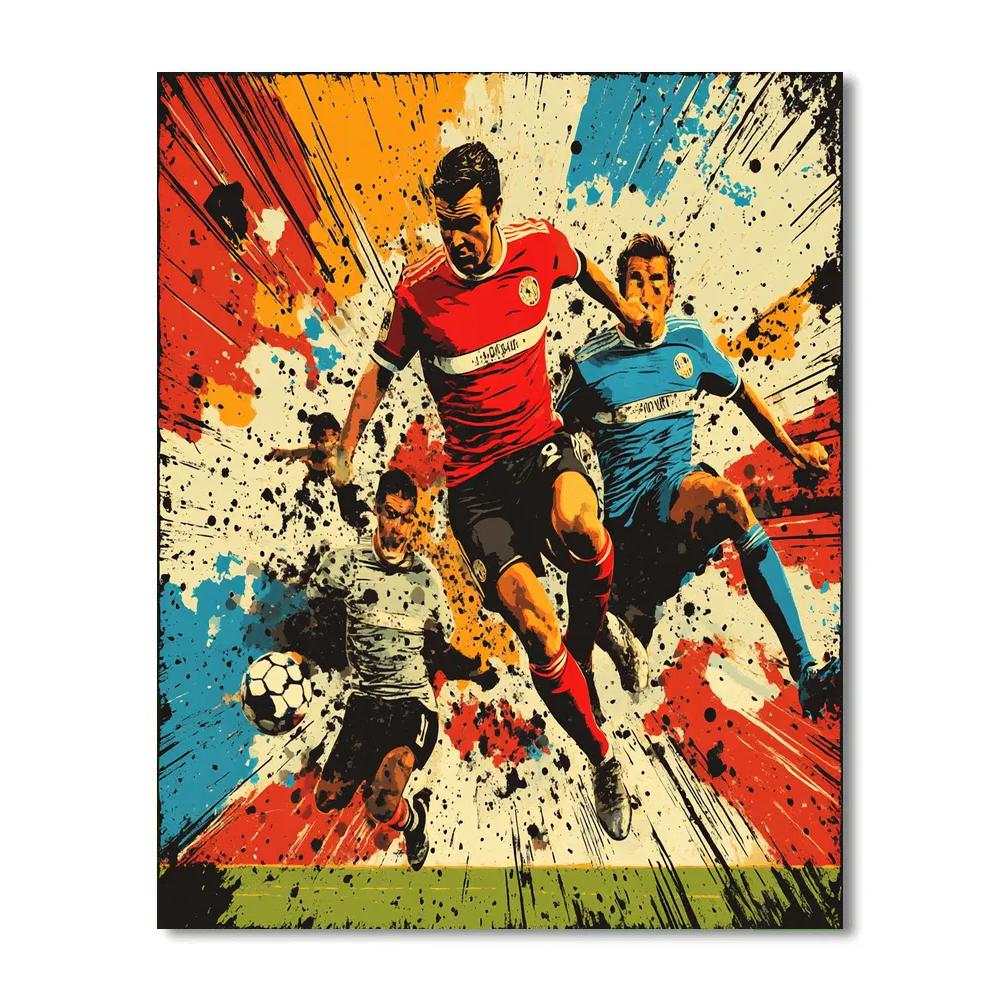 Roy Lichtenstein Inspired Soccer Match paint by numbers