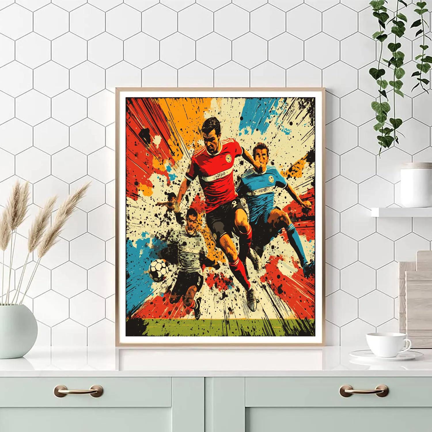 Roy Lichtenstein Inspired Soccer Match paint by numbers