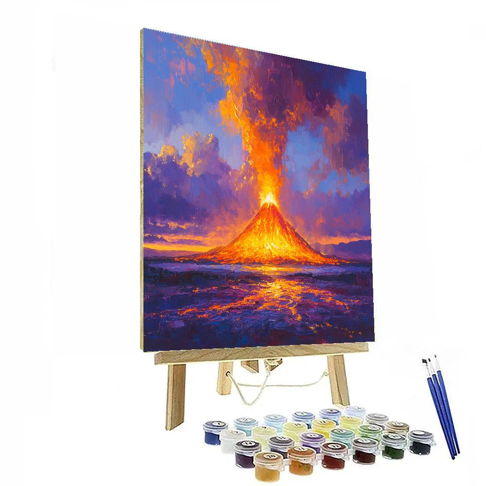 J.M.W. Turner Inspired Volcano Sunset paint by numbers
