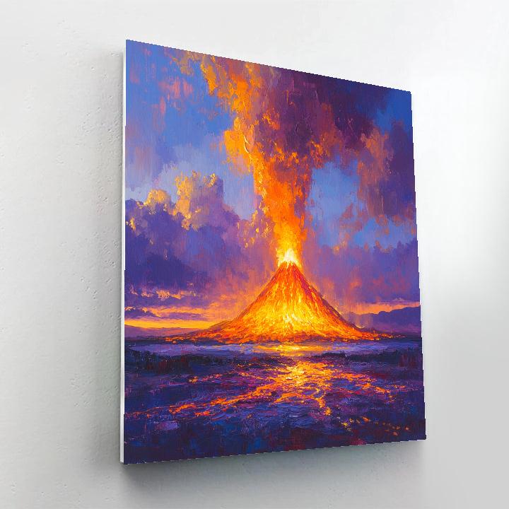 J.M.W. Turner Inspired Volcano Sunset paint by numbers