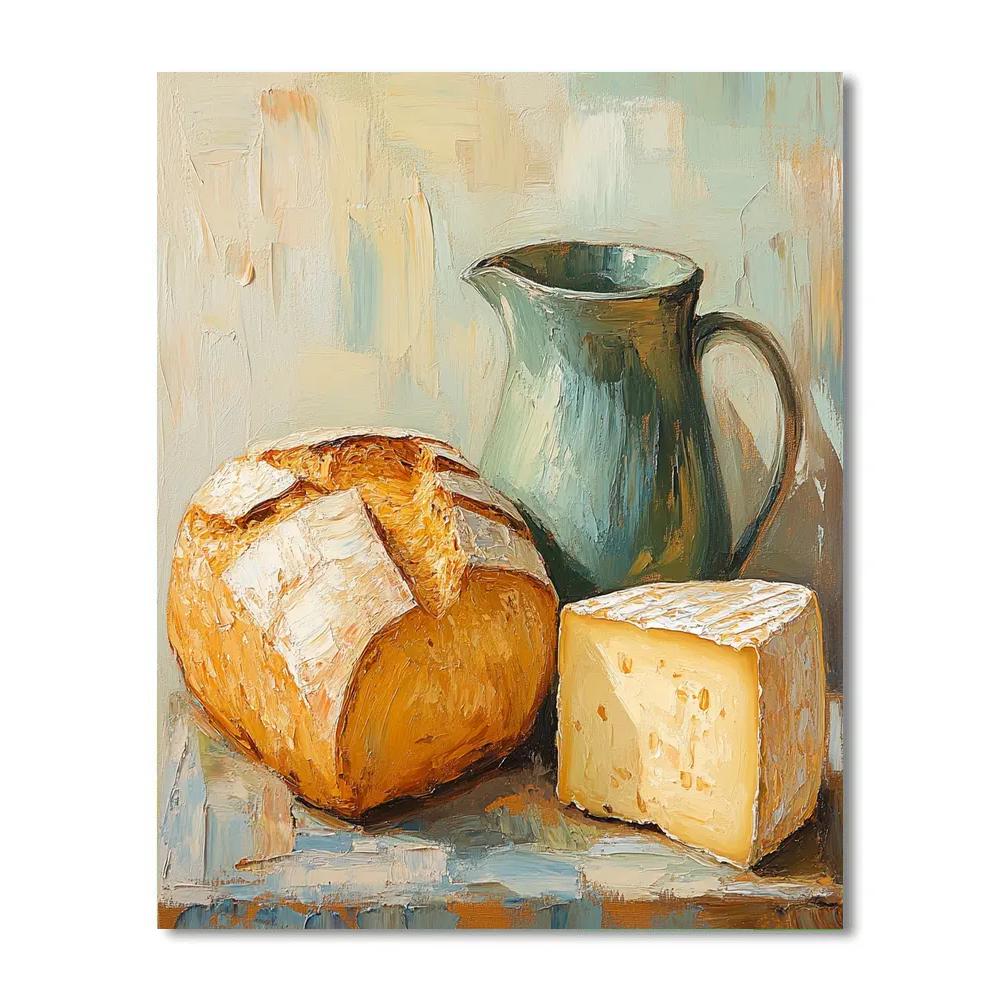 Paul Cézanne Inspired Still Life With Bread paint by color