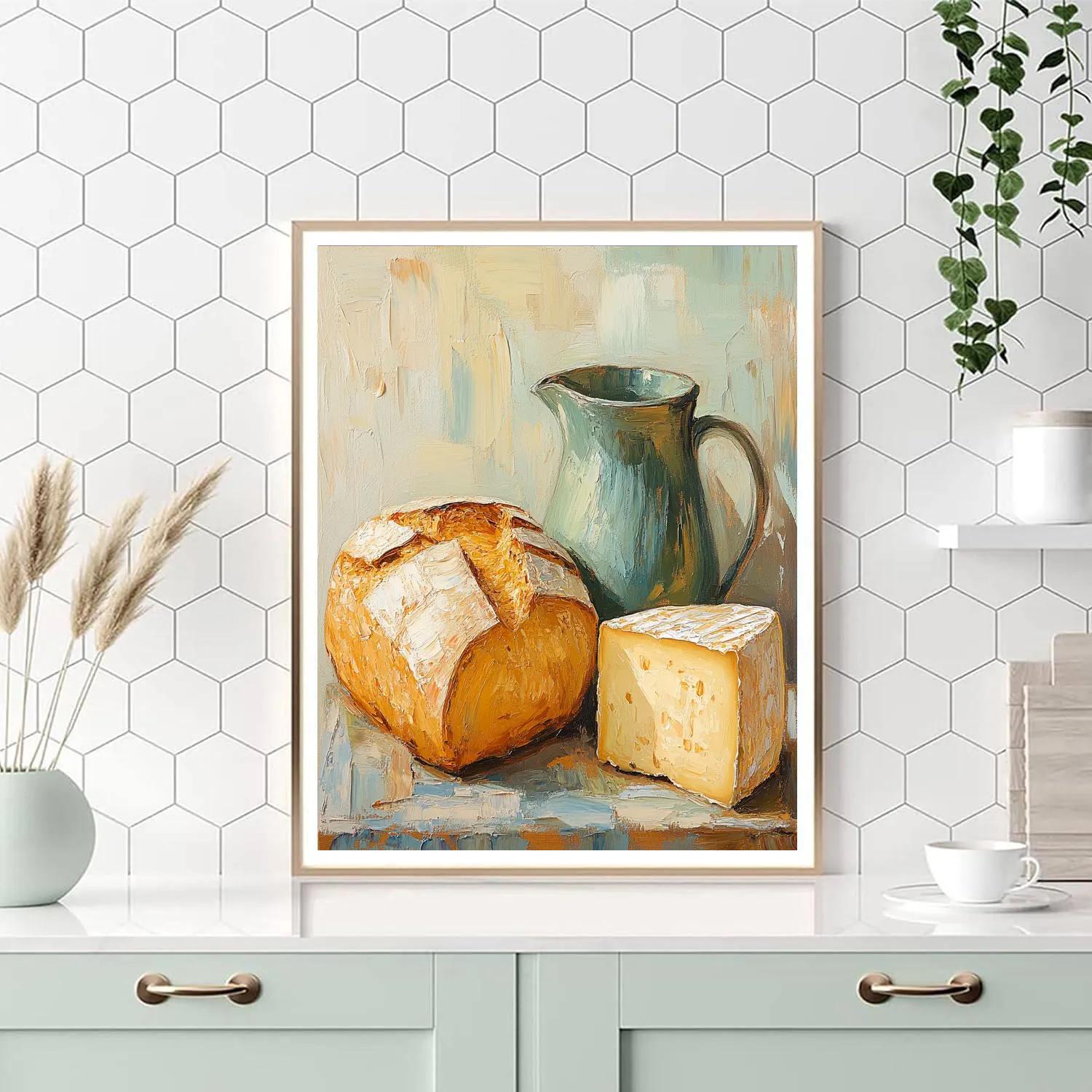 Paul Cézanne Inspired Still Life With Bread paint by color
