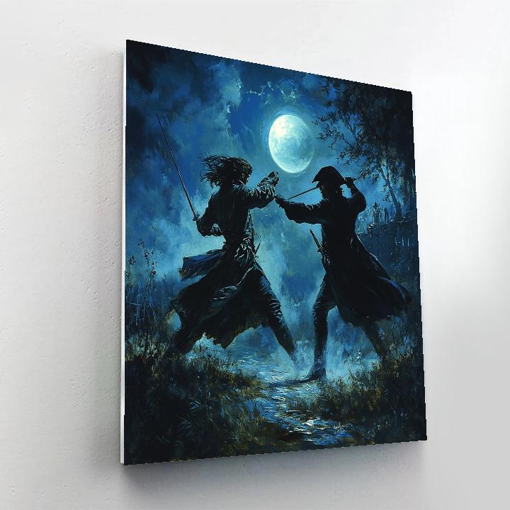 Goya Inspired Moonlit Duel DIY paint by numbers