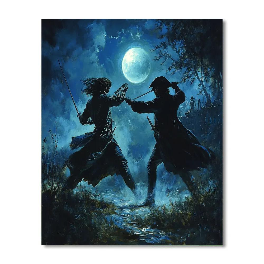 Goya Inspired Moonlit Duel DIY paint by numbers