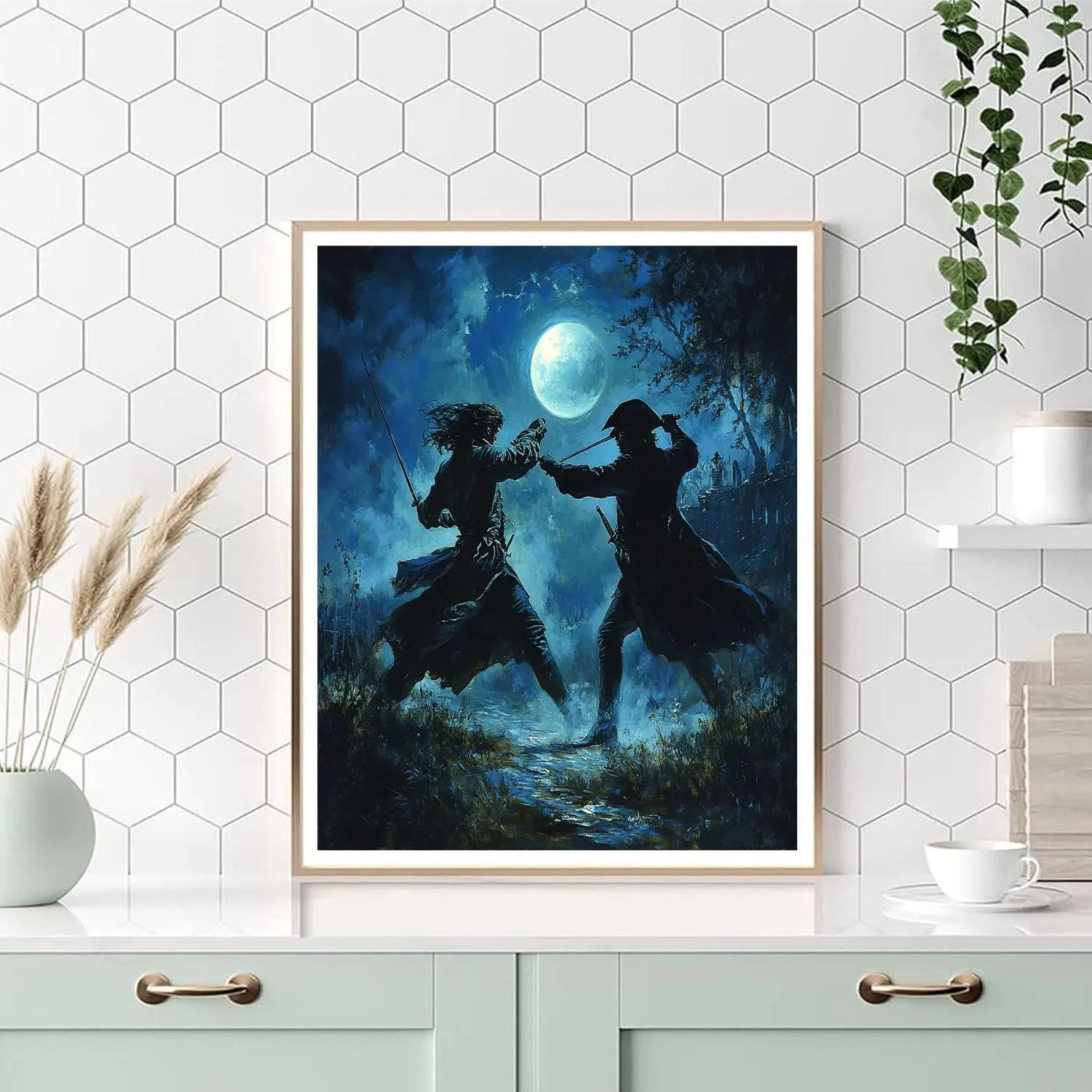 Goya Inspired Moonlit Duel DIY paint by numbers