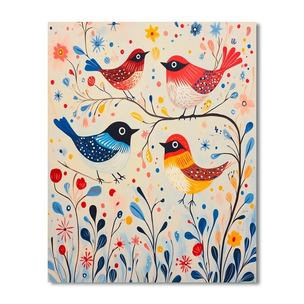 Joan Miró Inspired Playful Birds Paint by numbers kits