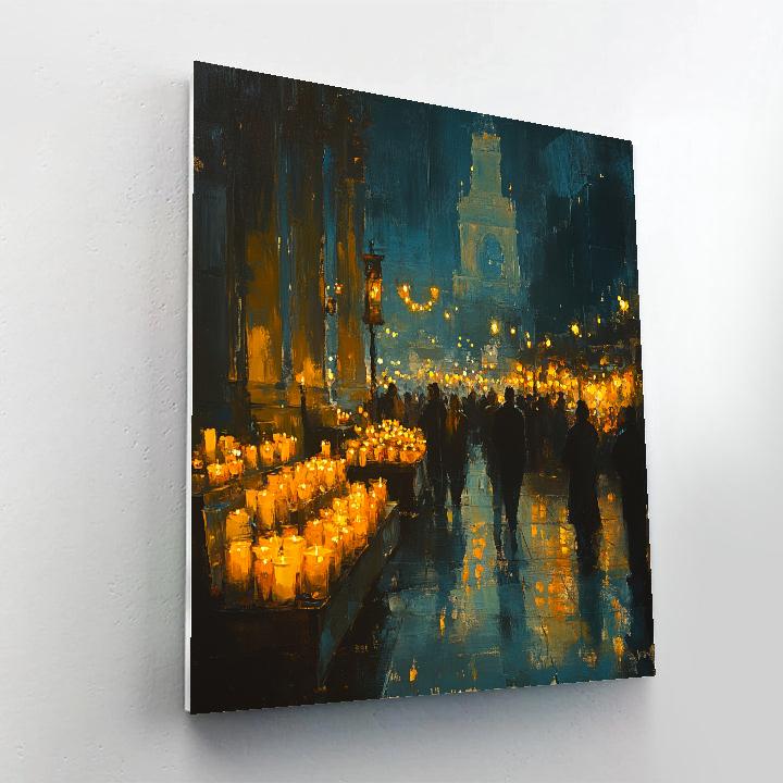 Rembrandt Inspired Candle Market paint by numbers