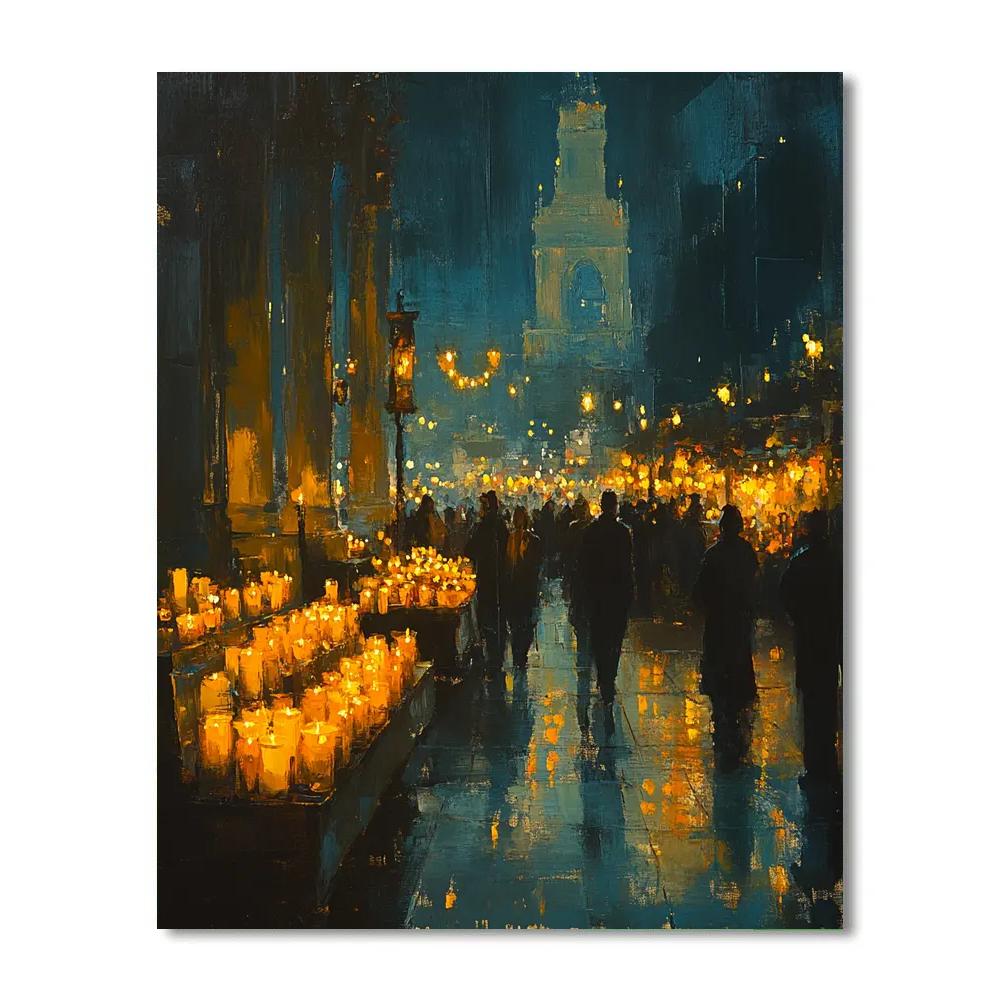 Rembrandt Inspired Candle Market paint by numbers