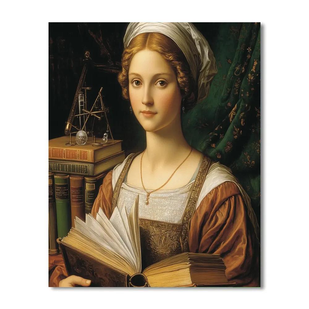 Caterina Van Hemessen Inspired Scholar Portrait paint by number