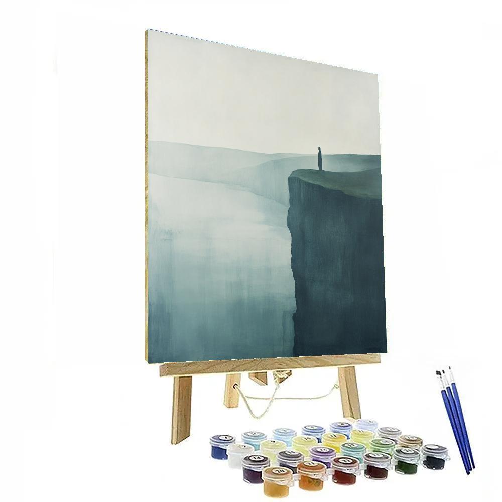 Caspar David Friedrich Inspired Seaside Cliff paint by color