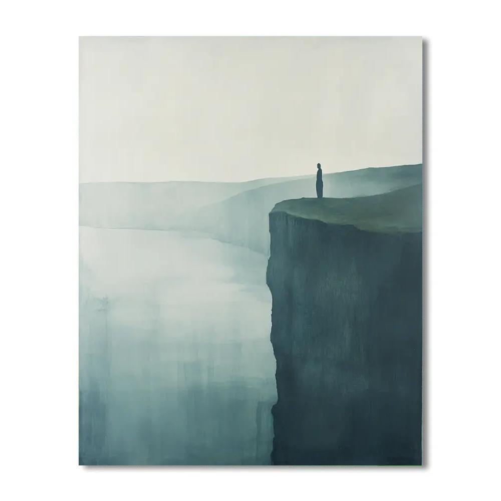 Caspar David Friedrich Inspired Seaside Cliff paint by color