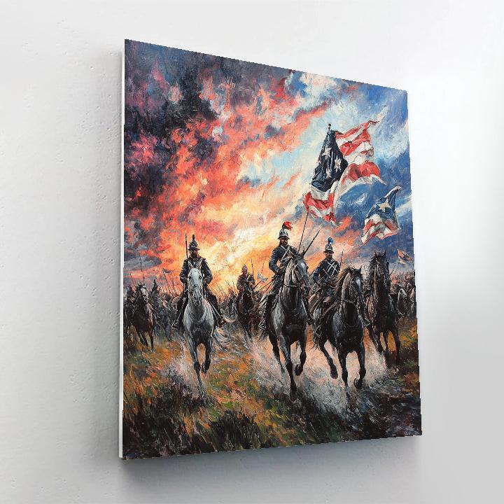 Eugène Delacroix Inspired Battle Charge Painting by numbers kit