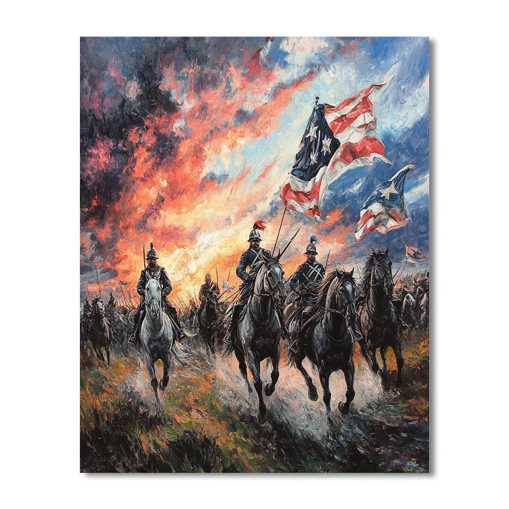 Eugène Delacroix Inspired Battle Charge Painting by numbers kit