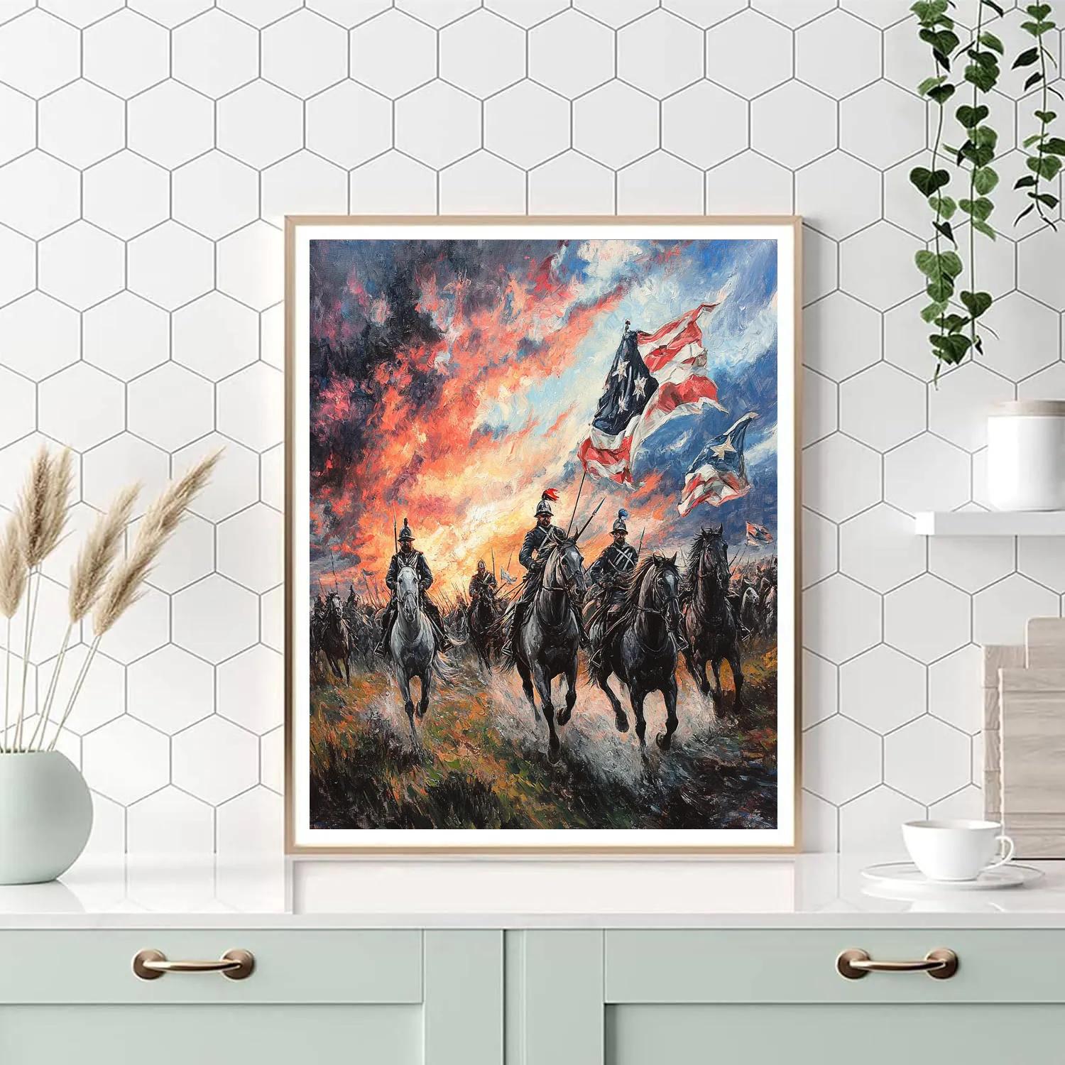 Eugène Delacroix Inspired Battle Charge Painting by numbers kit