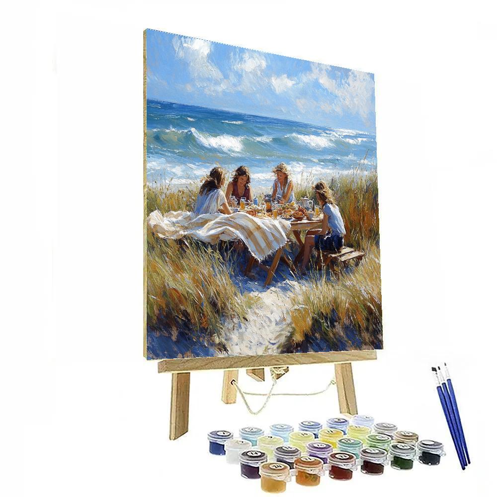 Winslow Homer Inspired Coastal Picnic paint by color