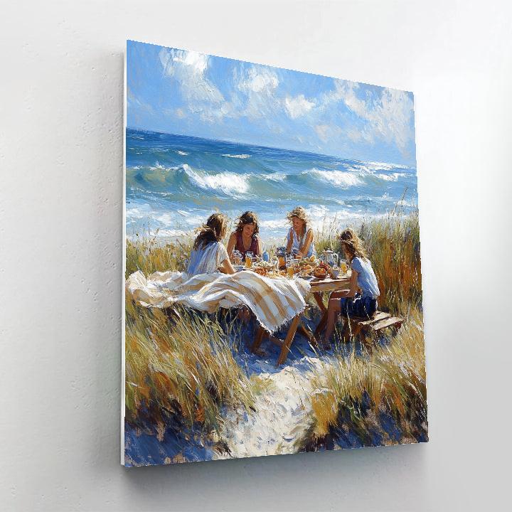 Winslow Homer Inspired Coastal Picnic paint by color