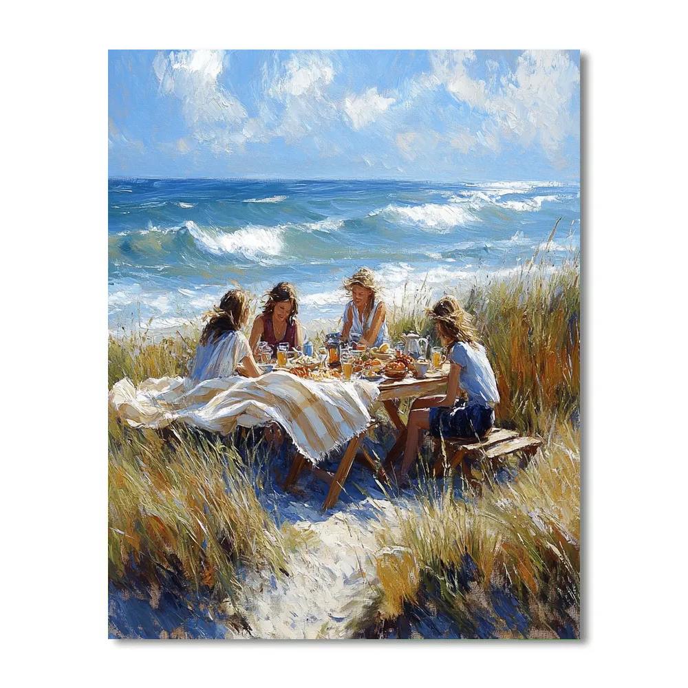 Winslow Homer Inspired Coastal Picnic paint by color
