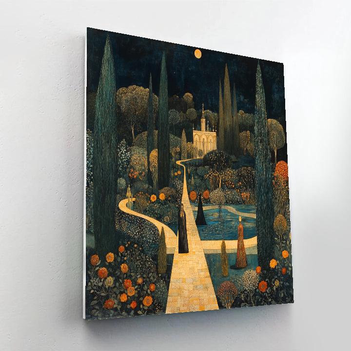 Edward Burne-Jones Inspired Enchanted Garden Paint by numbers art