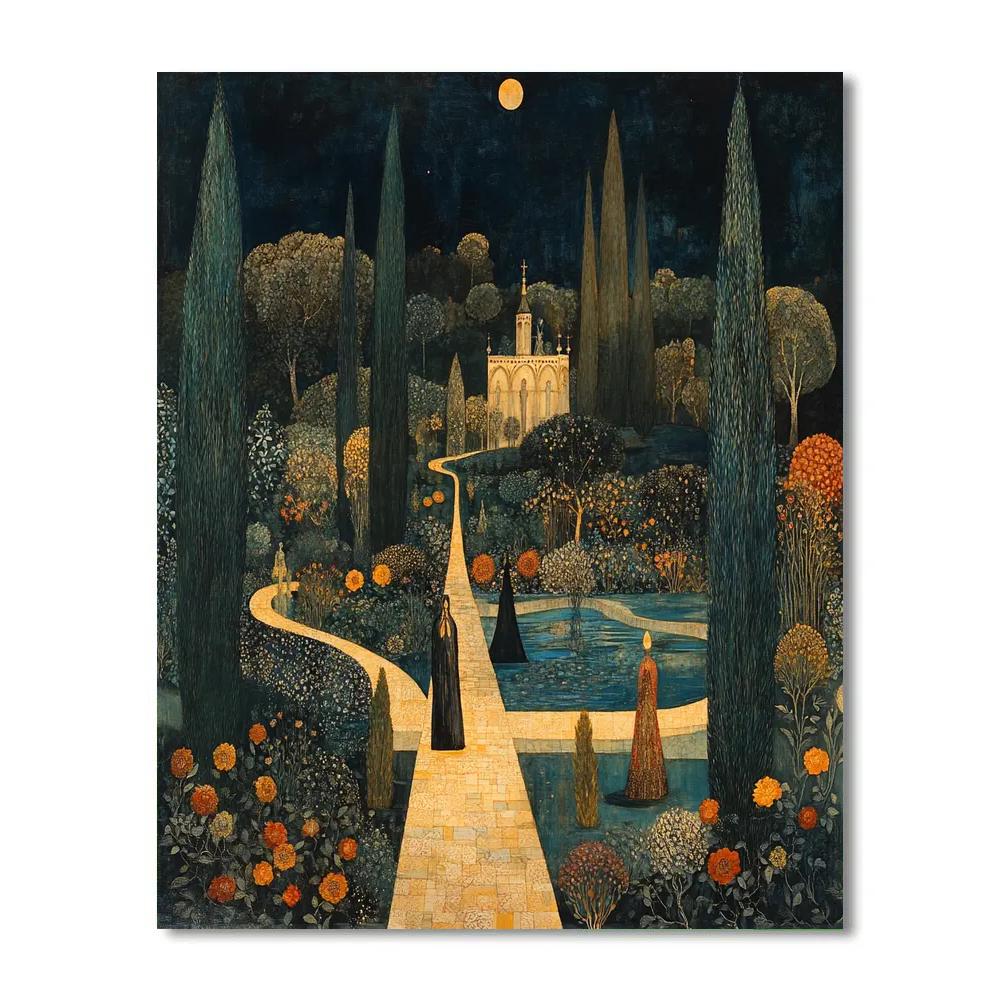 Edward Burne-Jones Inspired Enchanted Garden Paint by numbers art