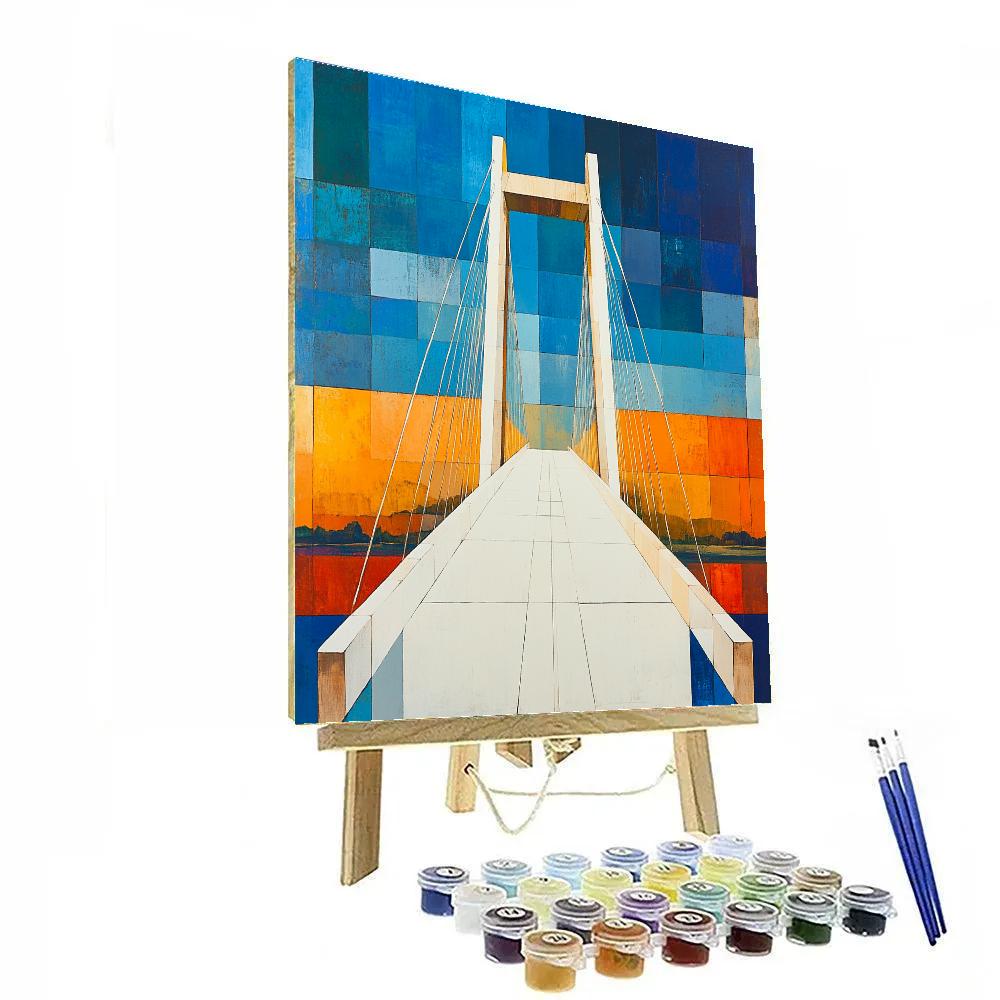Piet Mondrian Inspired Bridge Abstraction paint by numbers