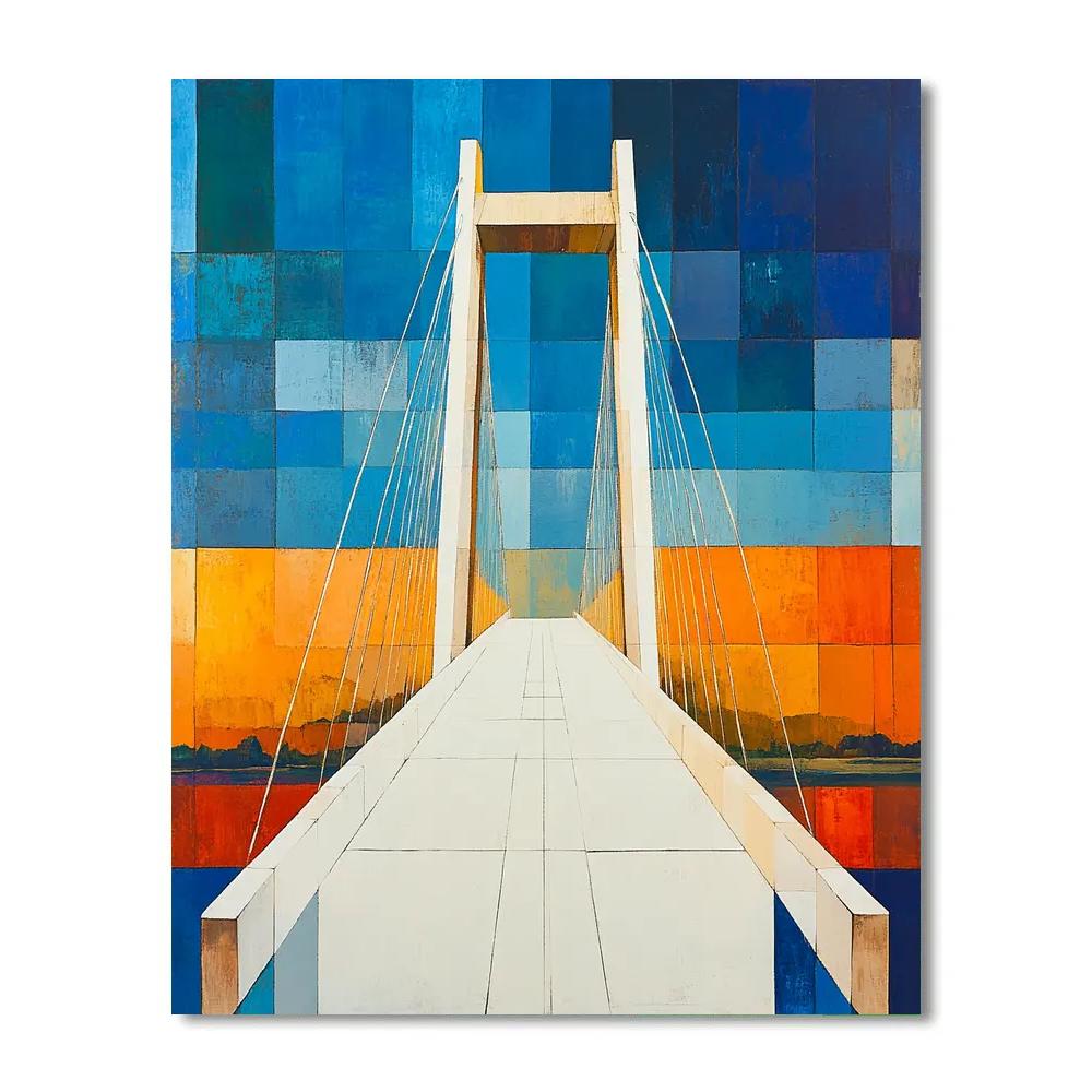 Piet Mondrian Inspired Bridge Abstraction paint by numbers