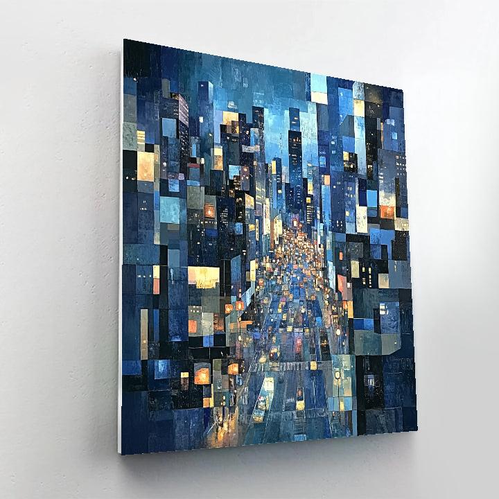 Picasso Inspired Abstract City Lights paint by color
