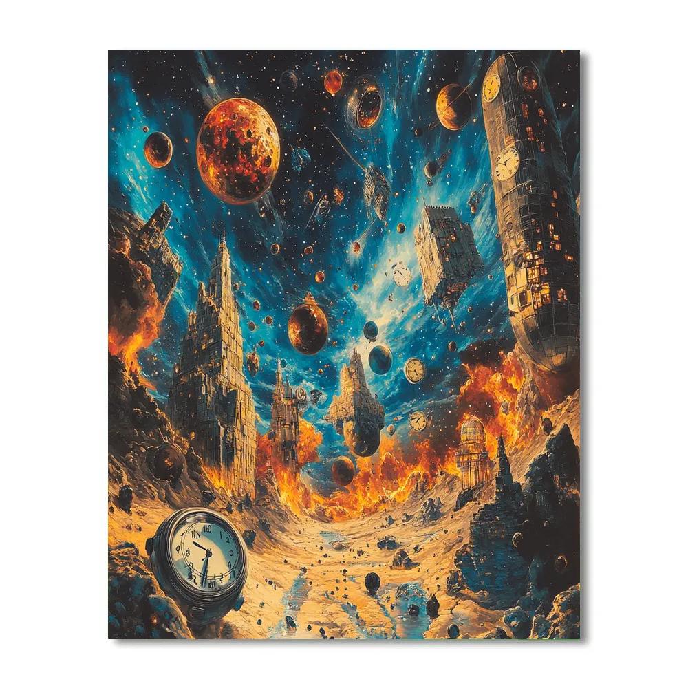 Salvador Dali Inspired Surreal Space Dreams paint by color
