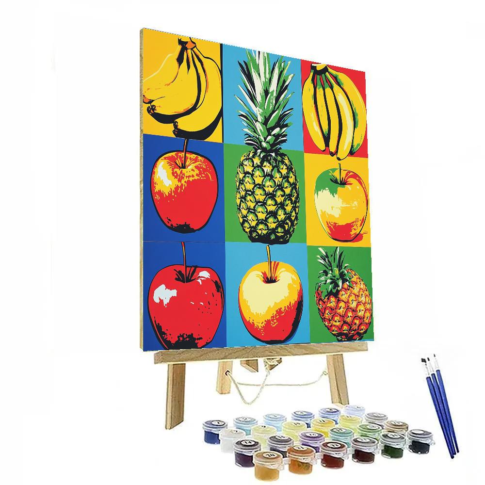 Andy Warhol Inspired Colorful Fruit Pop Art Paint by numbers art