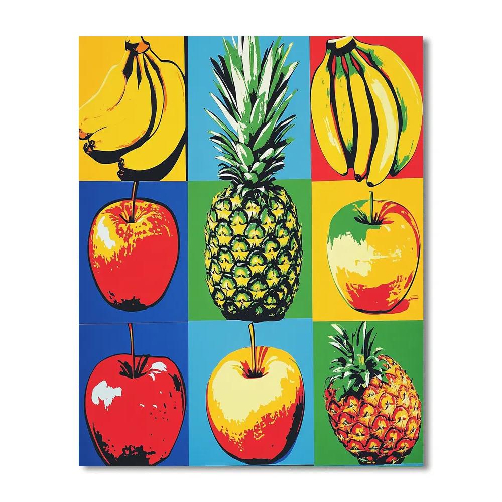 Andy Warhol Inspired Colorful Fruit Pop Art Paint by numbers art