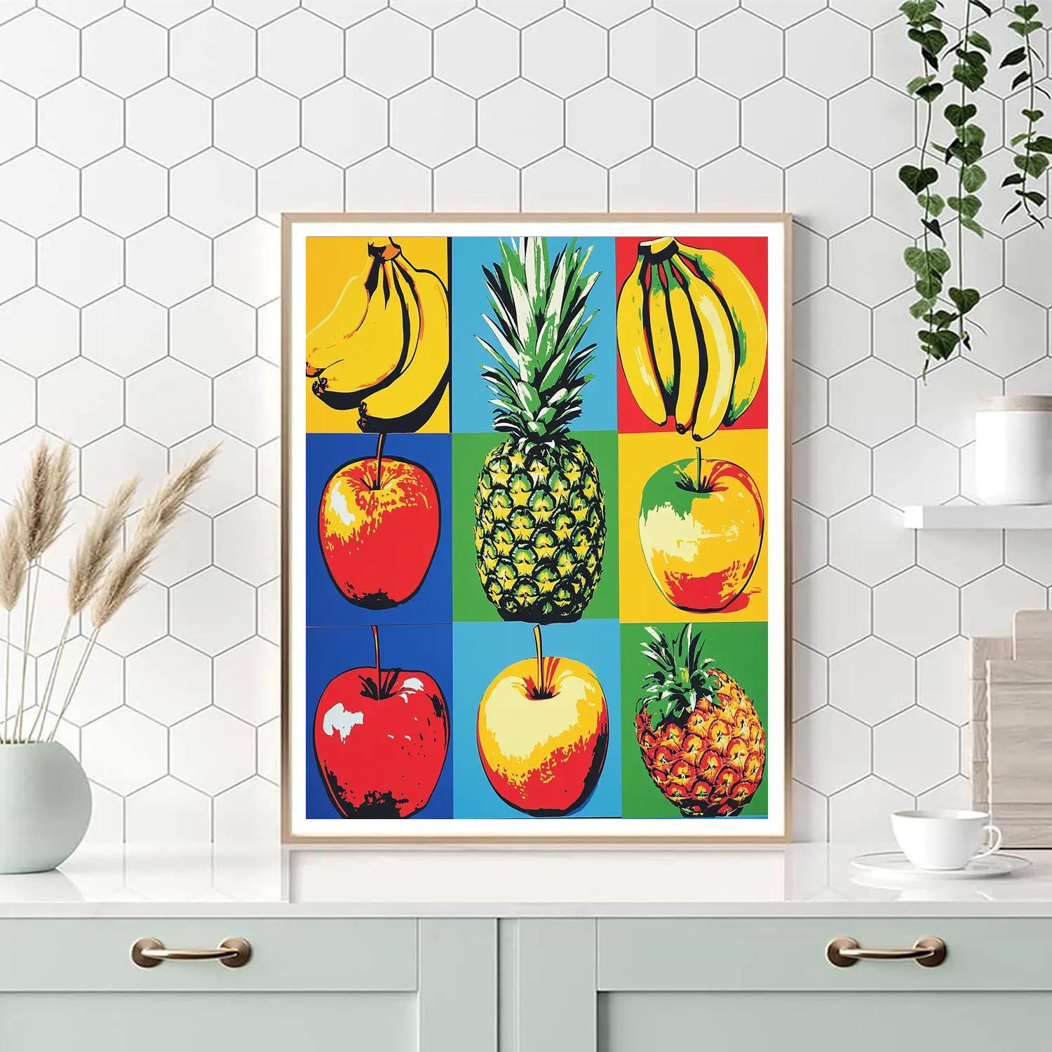 Andy Warhol Inspired Colorful Fruit Pop Art Paint by numbers art