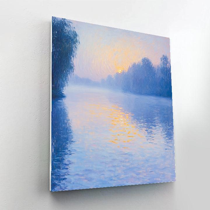 Claude Monet Inspired Lakeside Foggy Sunrise Painting by numbers kit