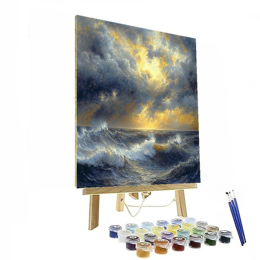 J.M.W. Turner Inspired Stormy Seascape Paint by numbers art