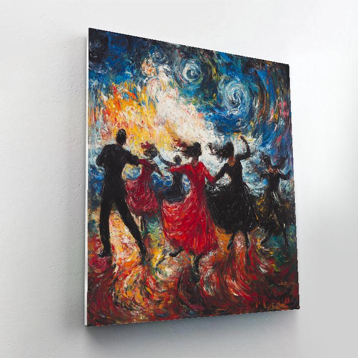 Edvard Munch Inspired Emotional Dance paint by color