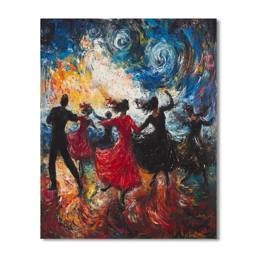 Edvard Munch Inspired Emotional Dance paint by color