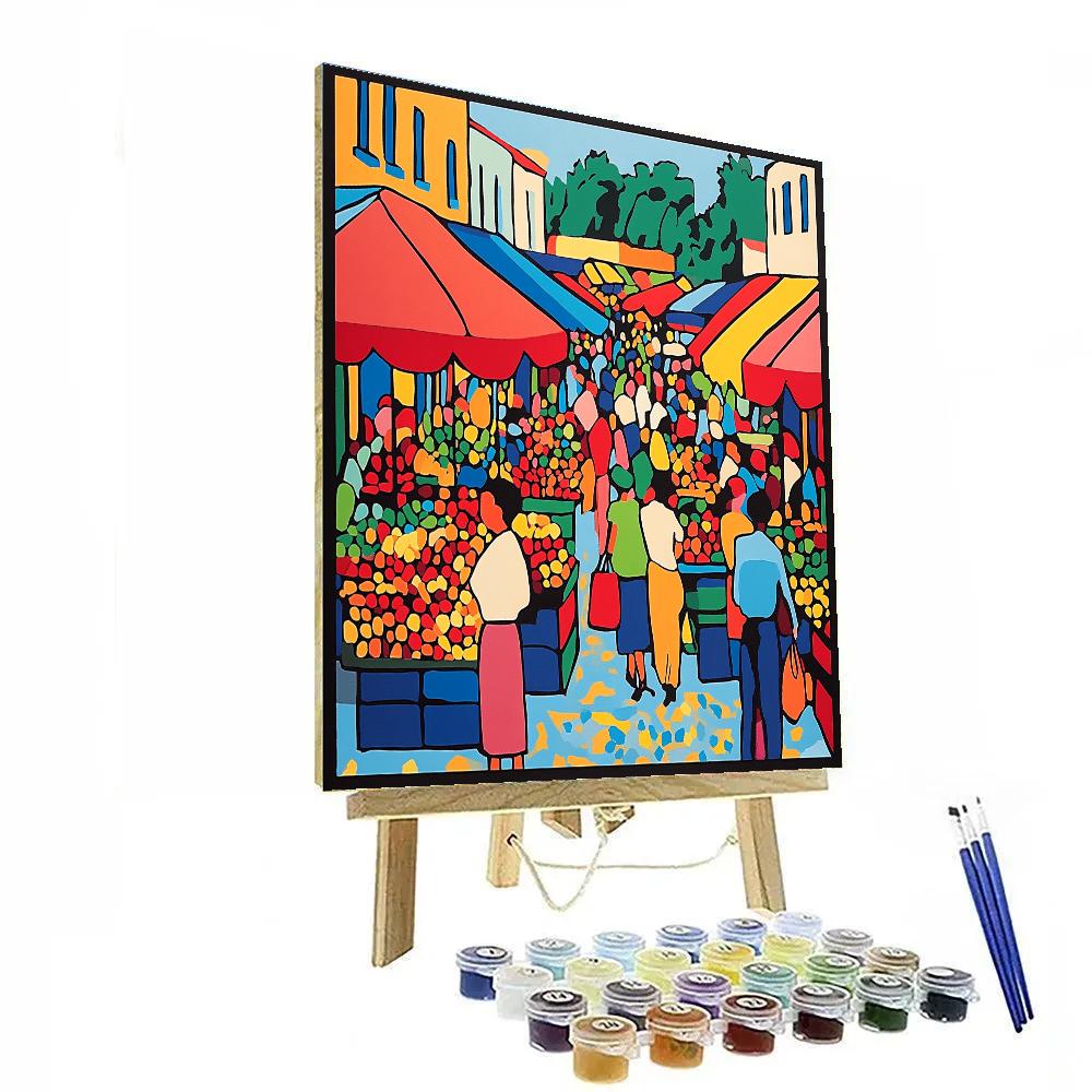 Henri Matisse Inspired Festive Market Scene DIY paint by numbers