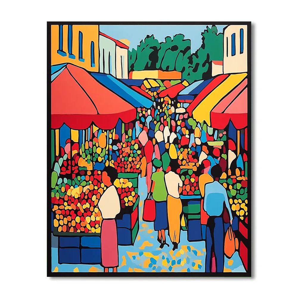 Henri Matisse Inspired Festive Market Scene DIY paint by numbers