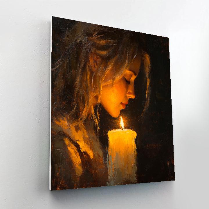 Rembrandt Inspired Portrait In Candlelight painting number kit