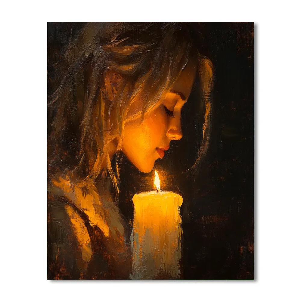Rembrandt Inspired Portrait In Candlelight painting number kit