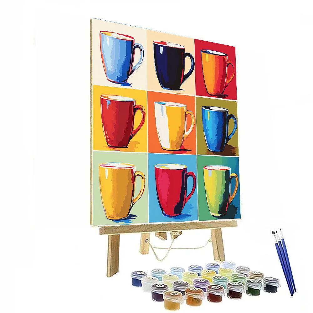 Andy Warhol Inspired Vibrant Coffee Pop Art paint by numbers