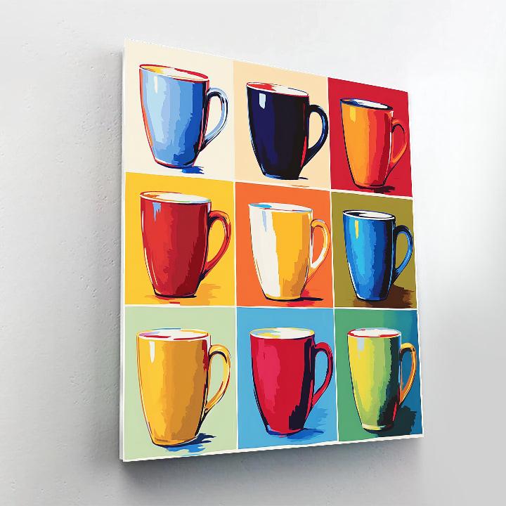 Andy Warhol Inspired Vibrant Coffee Pop Art paint by numbers