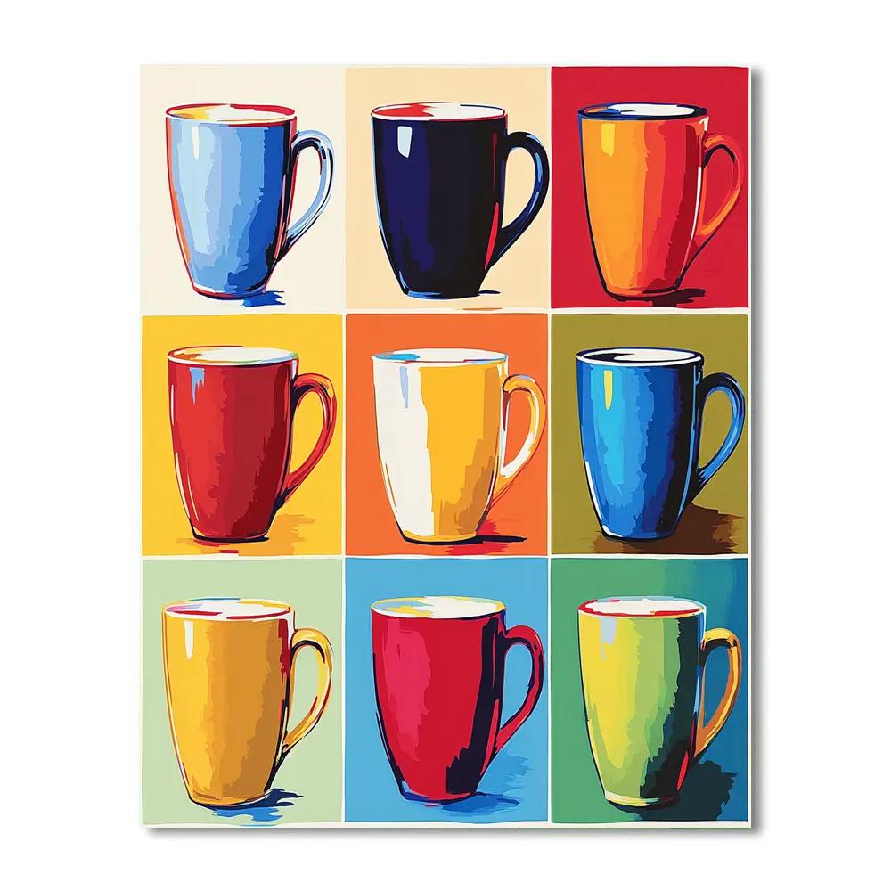 Andy Warhol Inspired Vibrant Coffee Pop Art paint by numbers