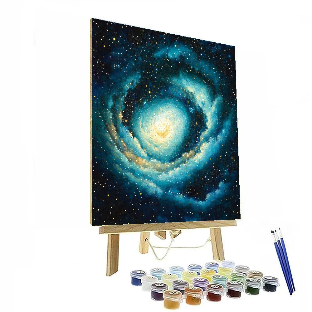 Georges Seurat Inspired Celestial Nebula paint by number