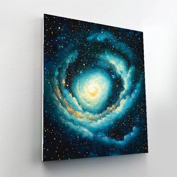 Georges Seurat Inspired Celestial Nebula paint by number