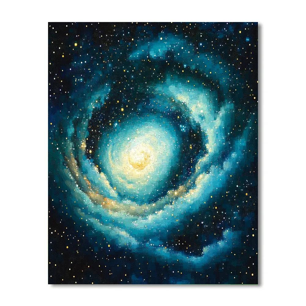Georges Seurat Inspired Celestial Nebula paint by number