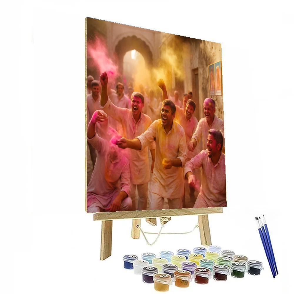 Holi In Mathura Dawn paint by numbers