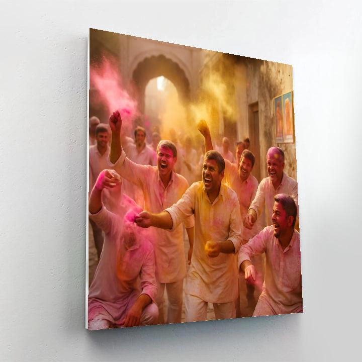 Holi In Mathura Dawn paint by numbers