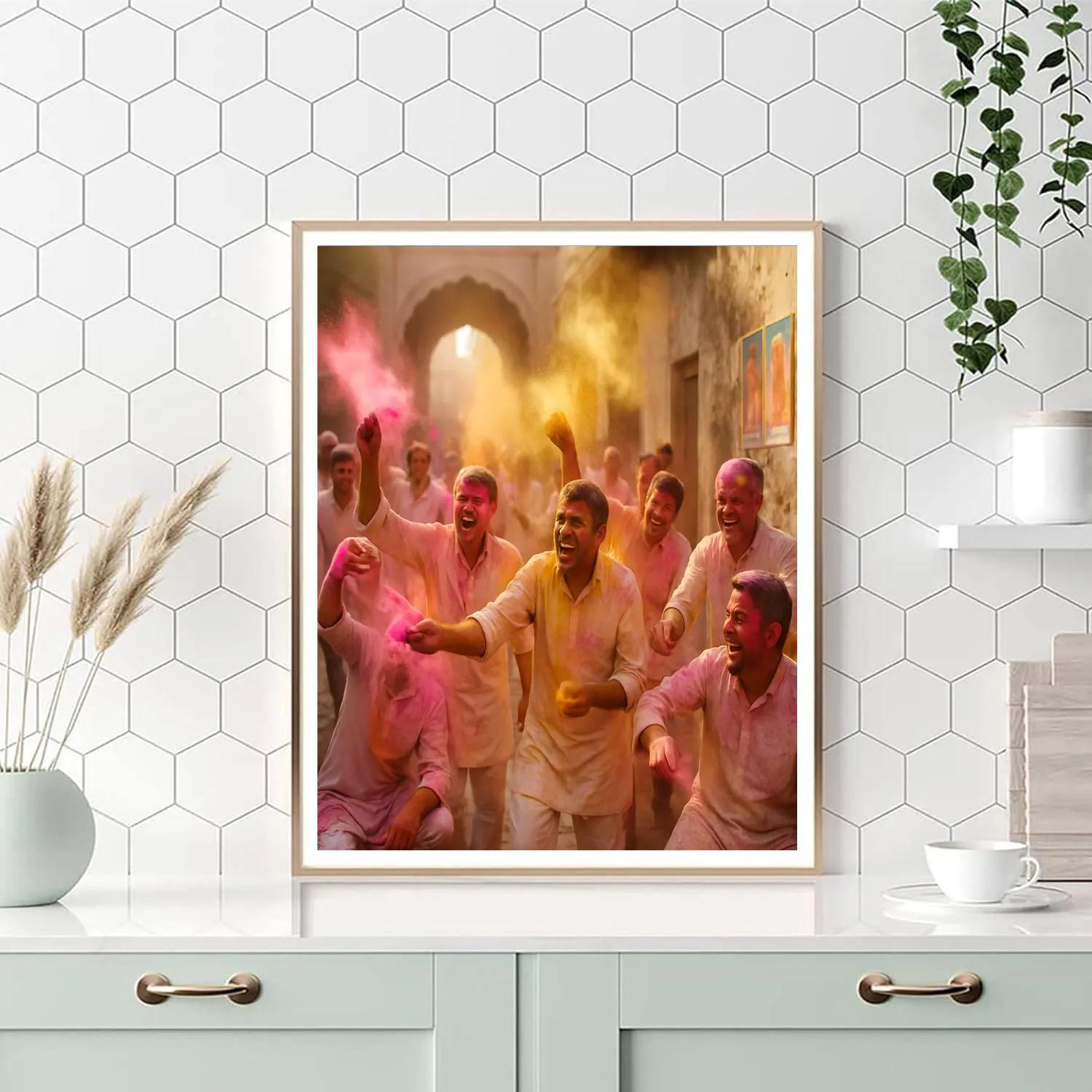 Holi In Mathura Dawn paint by numbers