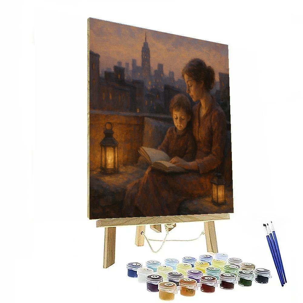 City Rooftop Sunset Storytime DIY paint by numbers